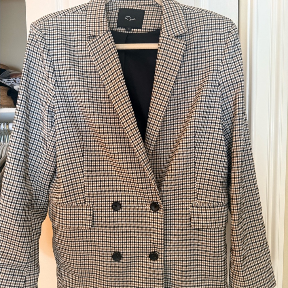 Rails Black, Brown and White mini check Blazer